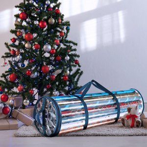 Waterproof Christmas Wrapping Paper Storage Bag Fits 14-20 Rolls 40 Inches Long